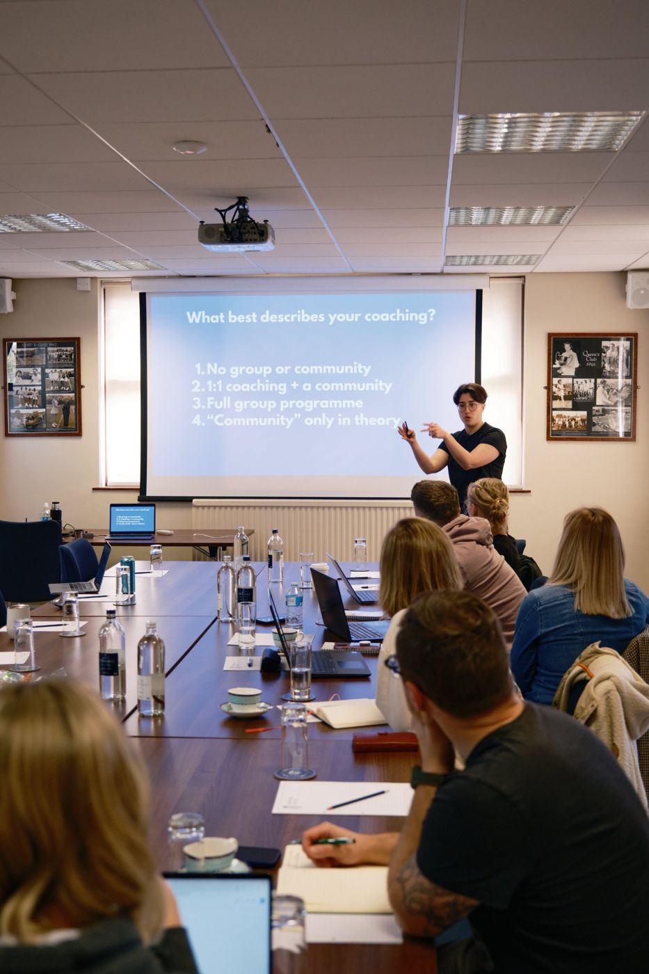 Ella presenting to a room of business owners